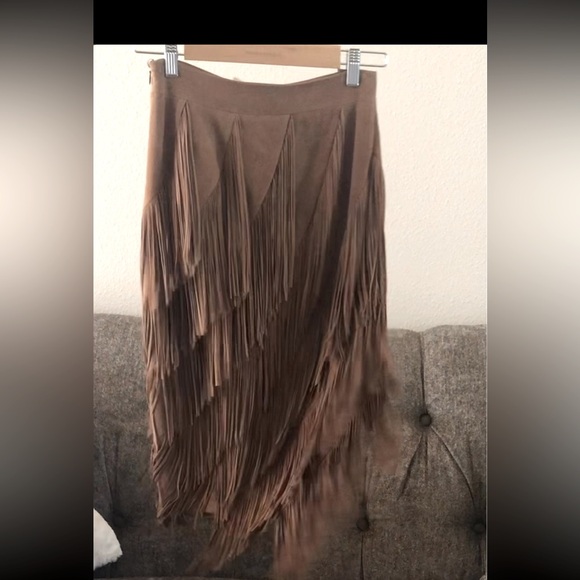 Intermix Suede Fringe Skirt- New With Tags!! - Picture 10 of 13